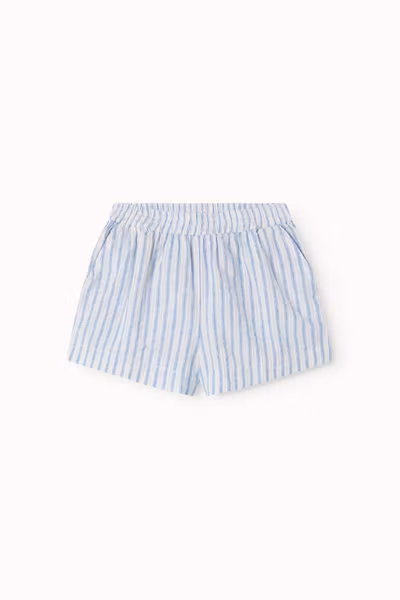 MarMar Copenhagen - Pinon Cotton Linen Shorts - Surf Blue Stripe