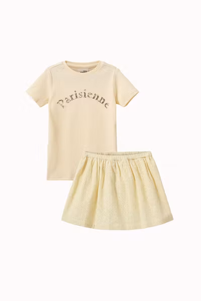 Sofie Schnoor - Set AstaKB T-shirt & MaraKB Skirt - Butter Yellow