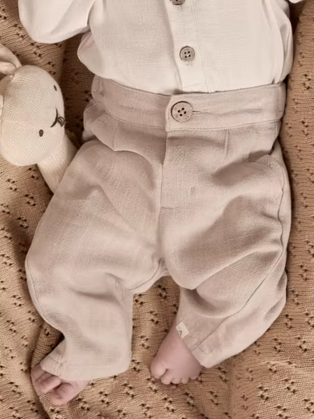 Lil'Atelier - Set Fundo LS Slim Baby Body Shirt Coconut Milk & Freddie Baby Pants Feather Gray