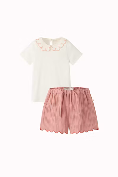 Lil'Atelier - Set Fundo SS Slim Top & Hiba Loose Shorts - Rose Tan