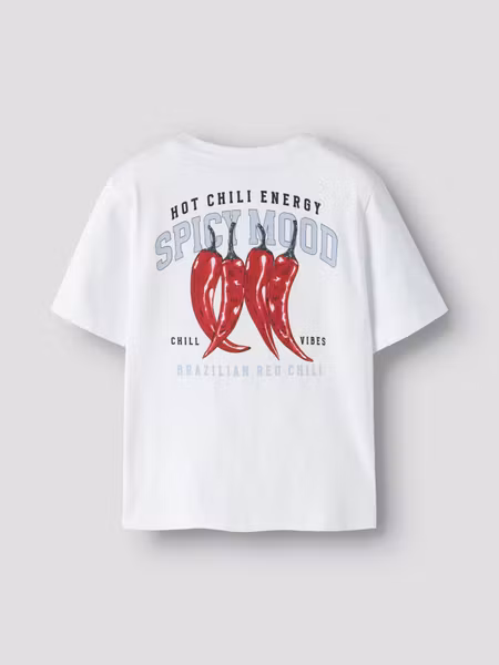 Matchat Set - Name it Hughe Regular T-shirt Bright White & Konges Sløjd Magot Denim Blue Shorts