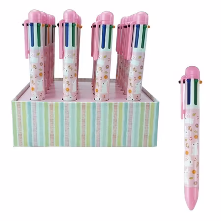 Penna 6 olika färger - Rosa Kanin