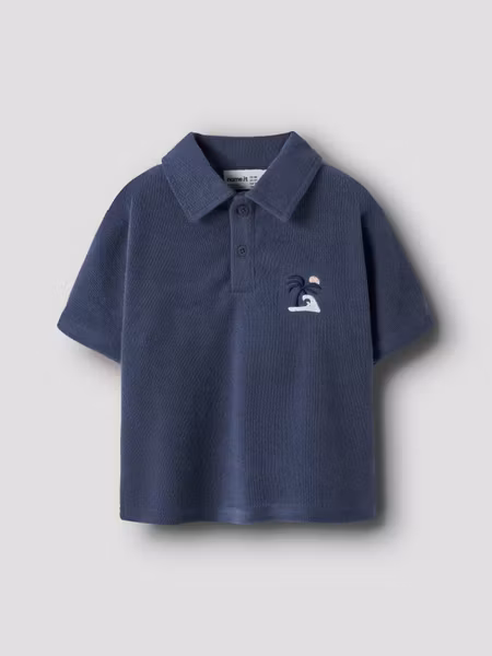 Name it - Jared SS Terry Polo T-shirt - Vintage Indigo