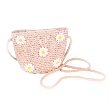 Busy Lizzie - Straw bag - Light Pink Flower