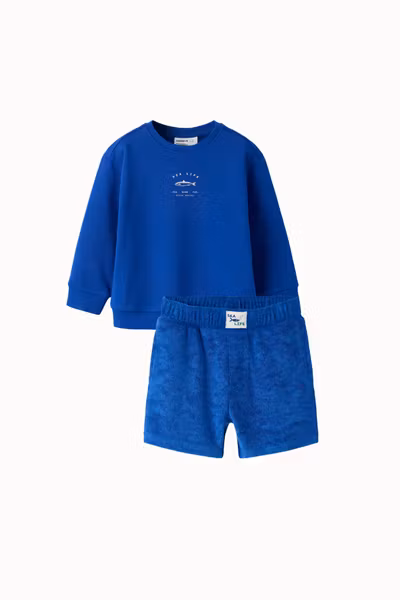 Name it - Set Haddian RLX Sweatshirt & Huwel Terry Shorts - Surf the Web