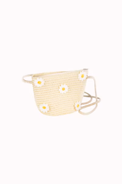 Busy Lizzie - Straw bag - Light Yellow Flower