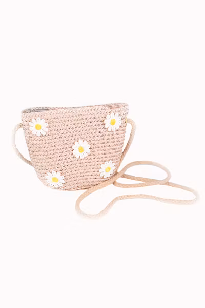 Busy Lizzie - Straw bag - Light Pink Flower