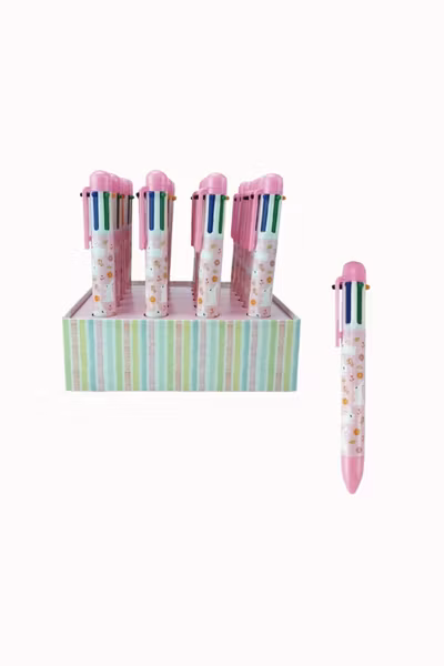 Penna 6 olika färger - Rosa Kanin