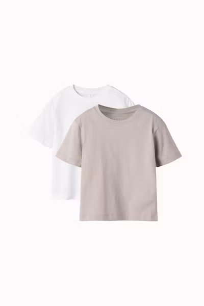 Name it - Vobbo 2 pack Regular T-shirts - Pure Cashmere & Bright White