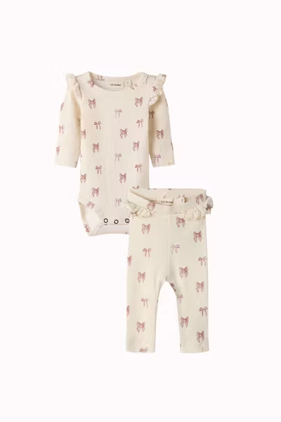 Lil'Atelier - Set EKO Slim Baby Body & EFI Leggings - Bow