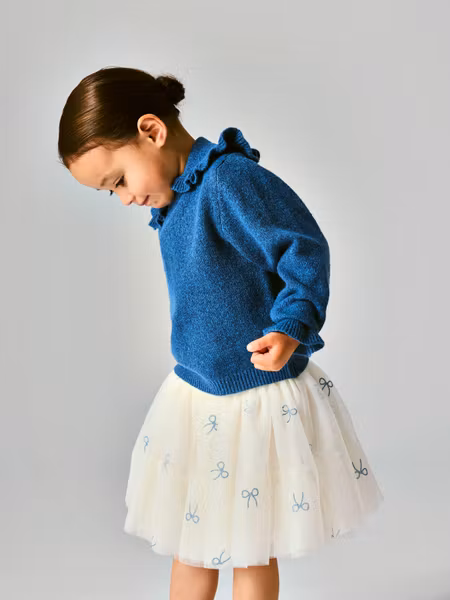 Name it - Set Kirstena LS Knit & Kira Tulle Skirt - Vintage Indigo