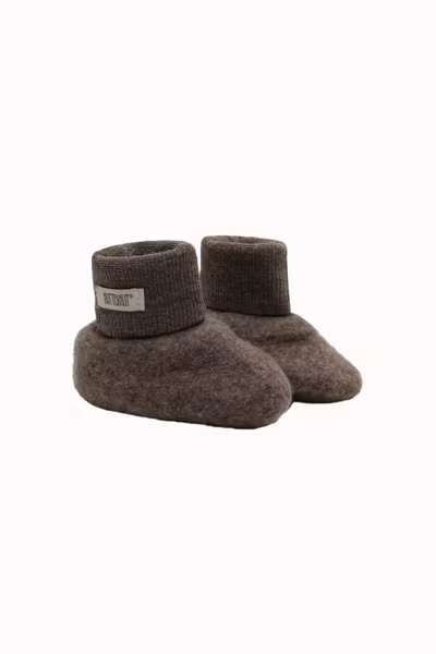 HUTTEliHUT - Footies Wool Fleece Tossor - Brown Melange