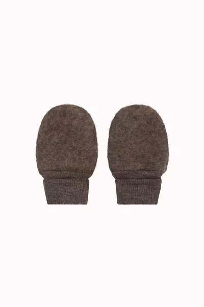 HUTTEliHUT - Mittens Wool Fleece Vantar -Brown Melange