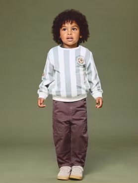 Name it - Set Lane LS Sweatshirt Antique White & Ben Tap Twill Pants French Roast
