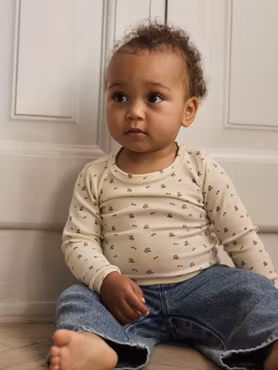 Lil'Atelier - Set Baby Lago Mau LS Slim Body Blue Flower & Karole Wide Jeans