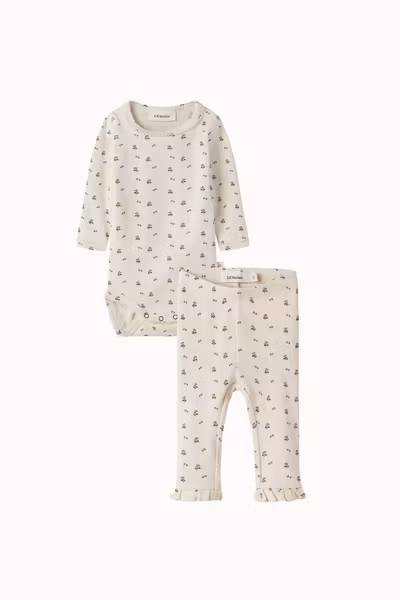 Lil'Atelier - Set Baby Lago Mau LS Slim Body & Flago Mer Slim Leggings - Blue Flower