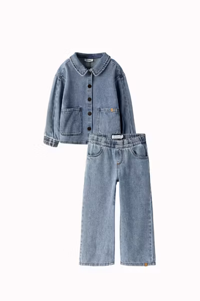 Lil'Atelier - Set Karole LS Denim Shirt & Sim Wide Jeans