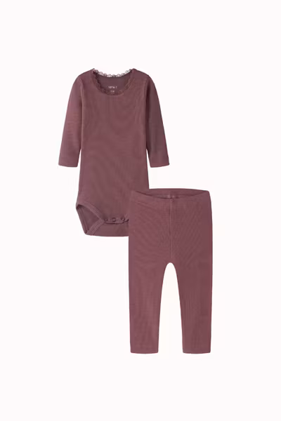 Name it - Set Kab Baby LS Body & Leggings - Wild Ginger