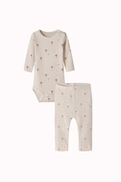 Name it - Set Nabila Baby Body & Leggings - Peyote Melange