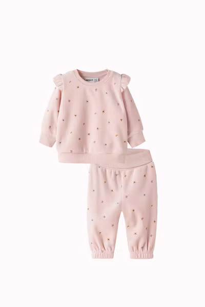 Name it - Set Nabiaya Baby Sweatshirt & Sweatpants Velour - Lotus
