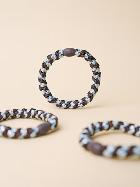 KKNEKKI - Original Hair Tie - Brown Seablue Glitter Stripe