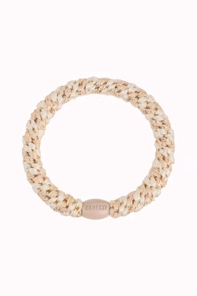 KKNEKKI - Original Hair Tie - Ivory-Beige Glitter Stripe