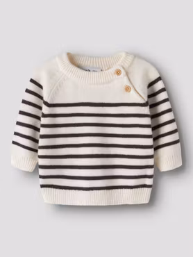 Name it - Stripea LS Baby Knit- Antique White