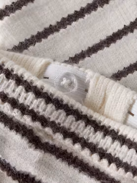 Name it - Stripe Baby Knit Pants - Antique White