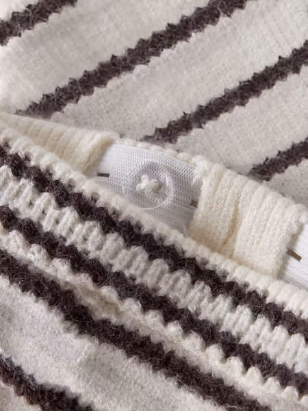Name it - Stripe Baby Knit Pants - Antique White