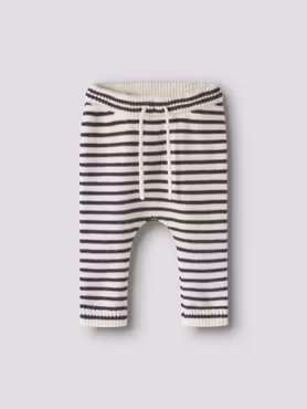 Name it - Stripe Baby Knit Pants - Antique White