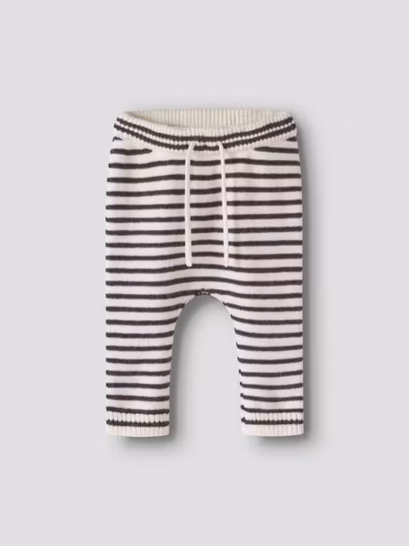 Name it - Stripe Baby Knit Pants - Antique White