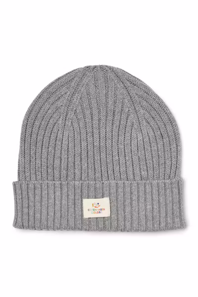 Copenhagen Colors - Classic Beanie Cotton Knitted - Grey Melange