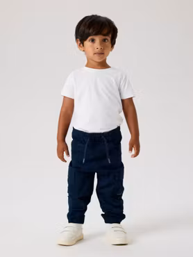 Name it - Set Vobbo Regular T-shirt Bright White & Cargo Twill Pant Navy