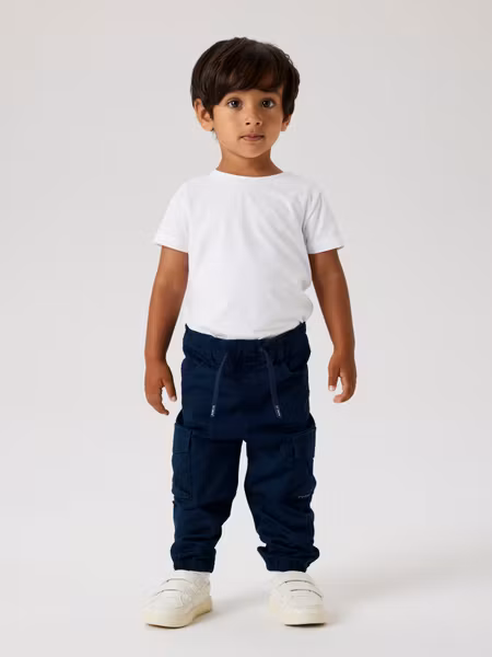 Name it - Set Vobbo Regular T-shirt Bright White & Cargo Twill Pant Navy