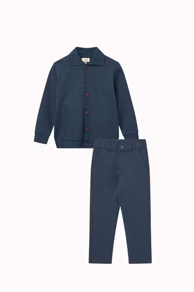Copenhagen Colors - Set Super Stretchy Cardigan & Chinos - Navy