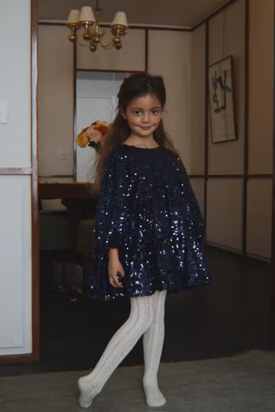 Konges Sløjd - Lila Sequins Bow Dress - Total Eclipse