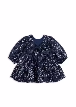 Konges Sløjd - Lila Sequins Bow Dress - Total Eclipse