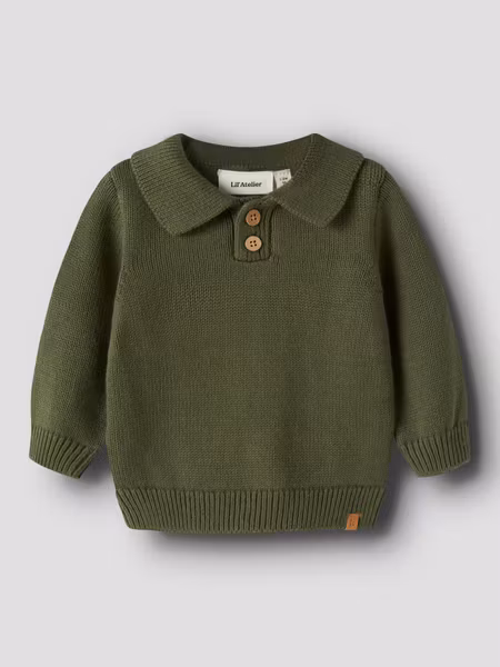 Lil'Atelier - Molo Baby LS Knit Polo - Cypress
