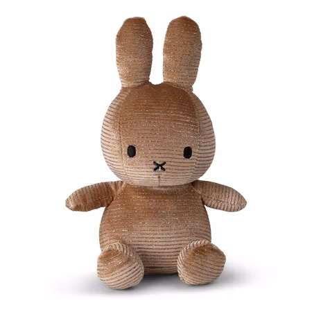 Bon Ton Toys - Miffy Bunny CO Corduroy 23cm - Sparkle Champagne