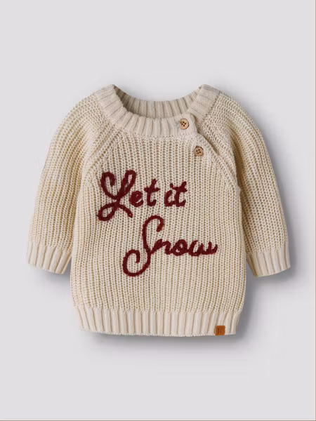 Lil'Atelier - Mio Baby LS Knit - Turtledove Let It Snow