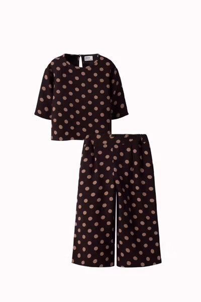 Name it - Set Nina 3/4 RLX Top & Nina Wide Pants - Chocolate Plum