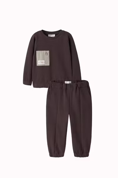 Name it - Set Osborne LS Sweatshirt & Barrel Sweatpants - Chocolate Plum