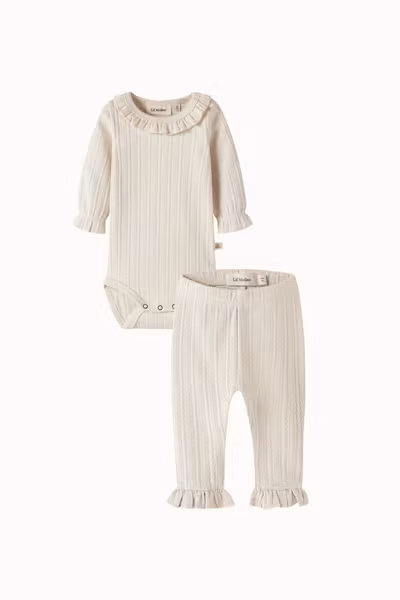 Lil'Atelier - Set Onela LS Slim Baby Body & Leggings - Turtledove