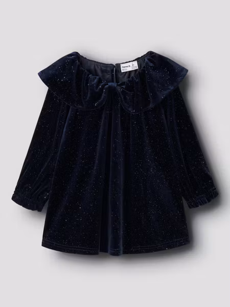 Name it - Fricy Velvet Dress - Evening Blue