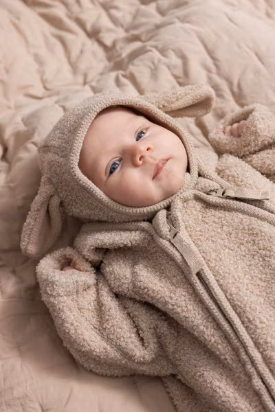 MarMar Copenhagen - Baby Oberti Suit Overal Bonded Teddy - Muddy Melange