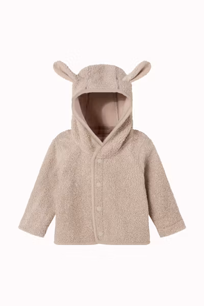 MarMar Copenhagen - Baby Olini Jacket Bonded Teddy - Muddy Melange