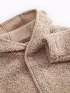 MarMar Copenhagen - Baby Olini Jacket Bonded Teddy - Muddy Melange