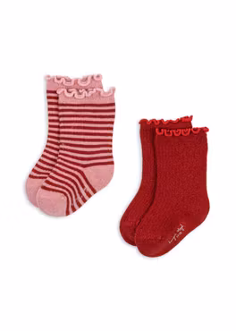Konges Sløjd - 2 Pack Glitter Red Stripe Socks