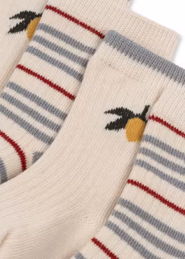 Konges Sløjd - 2 Pack Rib Blue Stripe & Lemon Socks