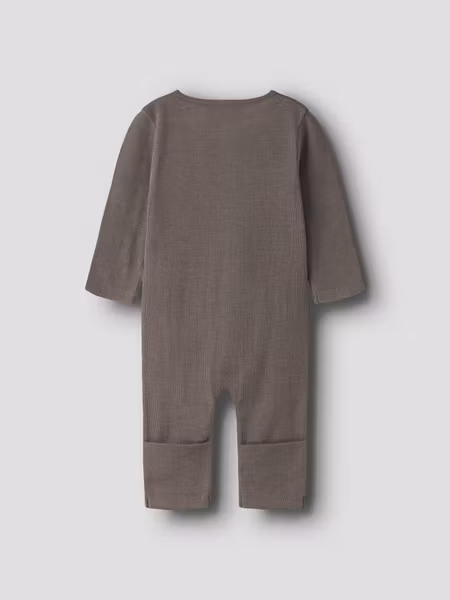 Name it - Wossa Wool Baby Rib Onesie - Morel